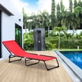 thumbnail image 2 of Red Steel - 4-Position Reclining with Pillow - Poolside, Beach, Yard Relaxation / Enjoy Comfortable Outdoor Lounging, 2 of 2