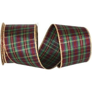 Reliant Ribbon Mcsweeny Plaid Wired Edge Ribbon, 2-1/2 Inch X 10 Yards, Multi