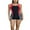 Wine, variant on Women's Boyleg One Piece Athletic Swimsuit Color Blocked Racerback Unitard Sport Swimming Suit