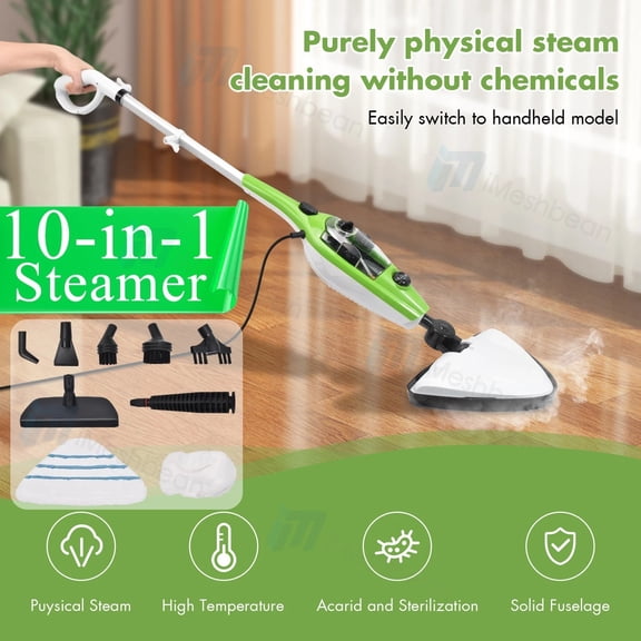 iMeshbean Handheld Hot Steam Mop Cleaner Floor Carpet Window Washer Steamer 10 In 1 Mover