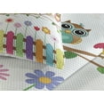 thumbnail image 3 of Ambesonne Owls Quilted Coverlet 3 Pcs, Bird on Branch Sunny Day, Queen Size, Multicolor, 3 of 4