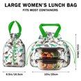 thumbnail image 5 of Colorful Dinosaurs Silhouettes Pattern Drawstring Lunch Bag Women - Drawstring Lunch Bag Insulated for Work Office - Stain-Resistant Large Lunchbags for Women with Multi-Pockets, 5 of 6