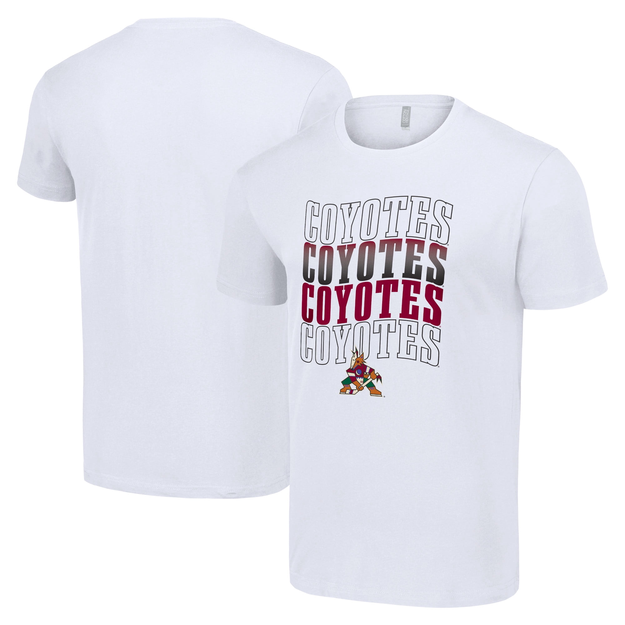Men's Starter White Arizona Coyotes Four Team Name Logo T-Shirt