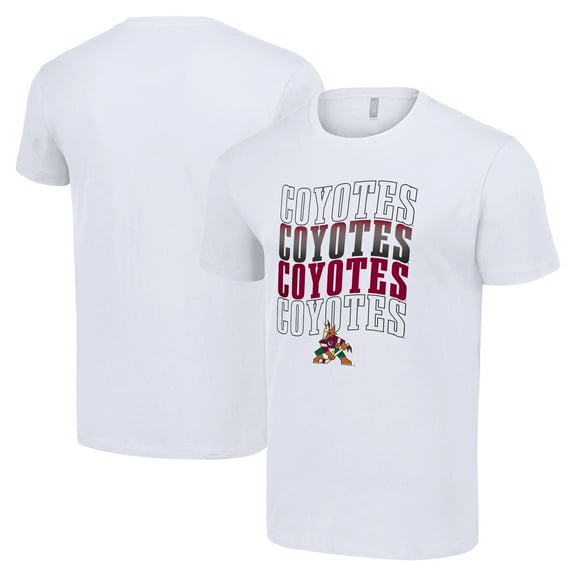 Men's Starter White Arizona Coyotes Four Team Name Logo T-Shirt