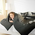 thumbnail image 3 of jejeloiu Chic Butterflies Bedding Comforter Set,White Flower Floral Twin Comforter Sets,Gray Black Bedding Set For Kids,Luxury Bedroom Decor Reversible,2pcs, 3 of 7