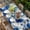 Blue Beige, variant on Blue Flowers Table Cloths for 6 Foot Rectangle Tables, Spring Watercolor Floral Leaves Plants Beige Patio Waterproof Elastic Fitted Tablecloths, Washable Rectangular Table Cover for Camping