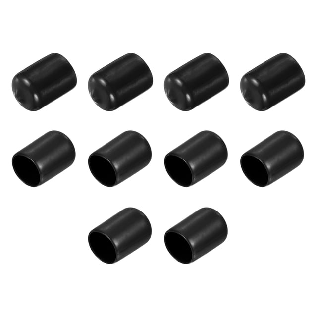 Protectores de rosca Uxcell 5/8"(15.5 mm) tapa final negra 10 piezas