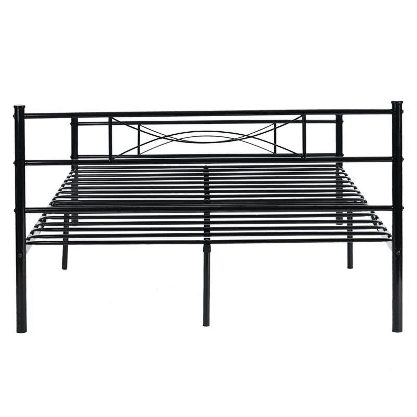 Yoneston Metal Queen Platform Bed Frame with Bowknot Headboard & Footboard, Black