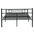 thumbnail image 3 of Yoneston Metal Queen Platform Bed Frame with Bowknot Headboard & Footboard, Black, 3 of 6