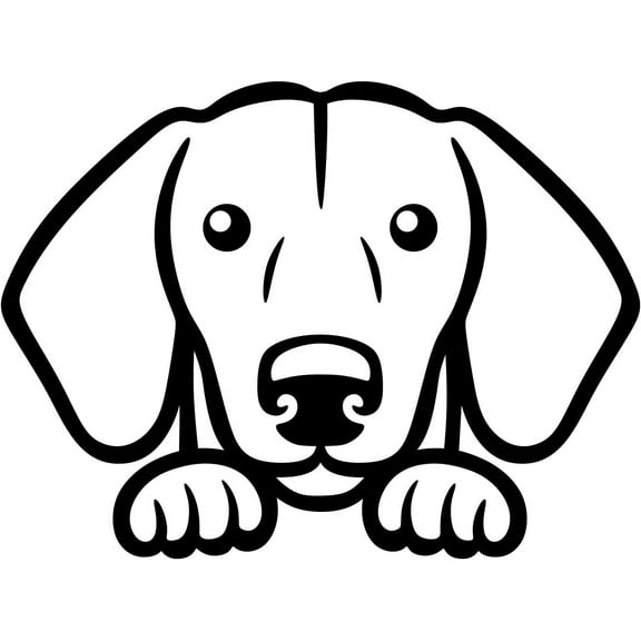 2 Pack - StickerDad® Dachshund Peeking V1 Vinyl Decal - Size: 5.5 inch, Color: Black- Windows, Walls, Bumpers, Laptop, Lockers, etc.