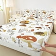 thumbnail image 3 of jejeloiu Kawaii Snail Turtle Twin Sheet Sets,Rustic Mushroom Fuflower Twin Fitted Sheet,White Brown Flat Sheet For Girls Kids,Super Cozy Room Decor,3pcs, 3 of 7