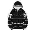 thumbnail image 4 of Hooded Jackets For Women Front Zip Print Bow Cardigan Plus Size Casual Loose Stylish Outwear With Pockets (3XL, Black-A), 4 of 4