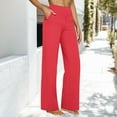 thumbnail image 2 of ManxiVoo Womens Versatile High Waisted Wide Leg Trousers With Pockets For Yoga Work And Casual Activities Combining Sporty Function With Style L Size Red, 2 of 4