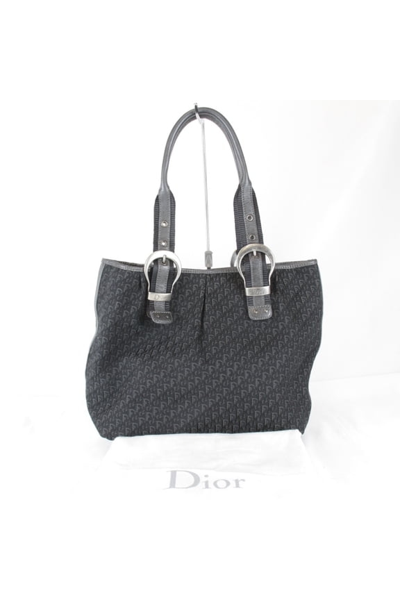 Pre-Owned Christian Dior Trotter Tote Bag, Canvas, Black, Women's