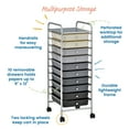 thumbnail image 5 of ECR4Kids 10-Drawer Value Mobile Storage Utility Cart, Craft Organizer, Grey Ombre, 5 of 8