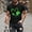 Black, variant on jsaierl Mens St Patricks Days Shirts Lucky Four Leaf Clover Print Tees Cotton Trendy Short Sleeve Pullover Tops Crewneck Muscle Athletic T-Shirts