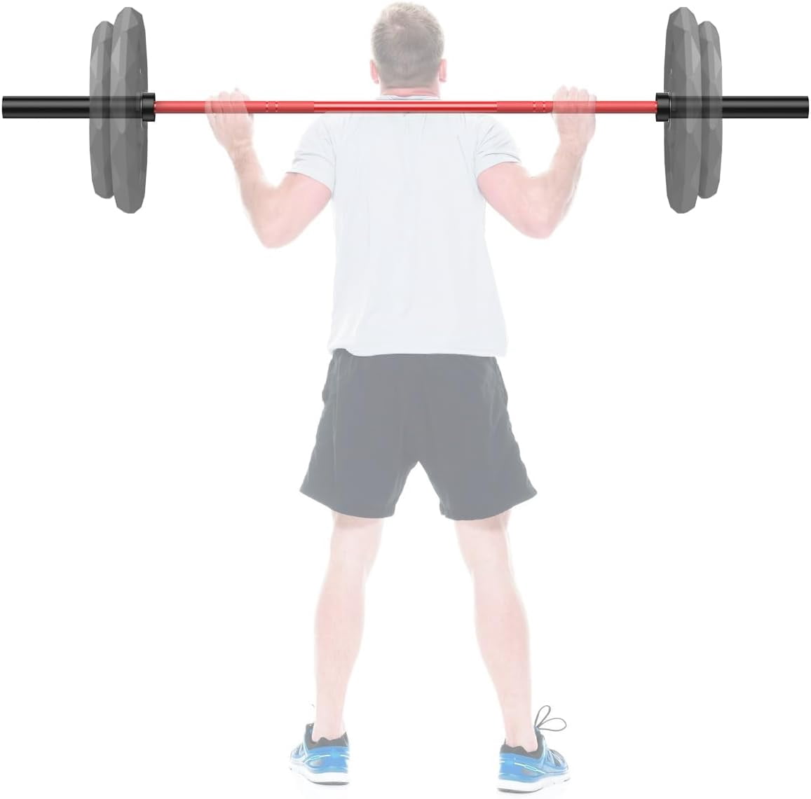 Riedhoff 2 inch x 7 ft Olympic Barbell Bars, for Weightlifting & Powerlifting, Red & Black