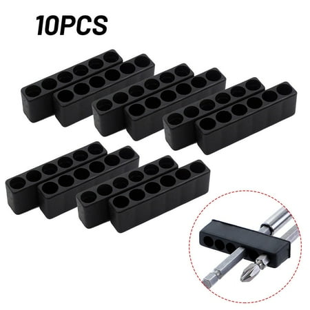 

10Pcs Bit Holder 6 Hole 1/4 Hex Shank Screwdriver Plastic Screwdriver Storage