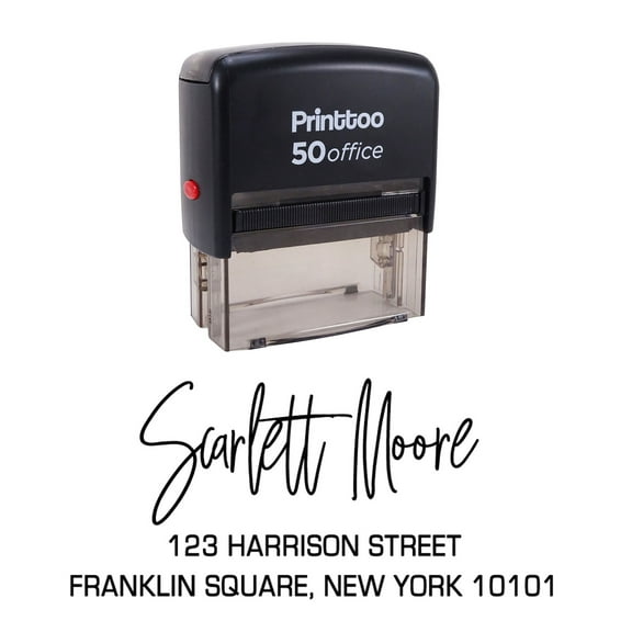 Printtoo Customized Family Return Address Personalized Self Inking Calligraphy Rubber Stamp