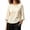 Beige, variant on Women's Ruched Summer Blouse, Round Neck 3/4 Ruffle Sleeve Top, Side Drawstring Textured Casual Shirt Gray L