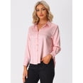 thumbnail image 2 of Unique Bargains Women's Button Down Leopard Print Business Casual Shirt L Pink, 2 of 6