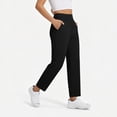 thumbnail image 5 of Yungyresw High Waisted Ankle Pants For Women Straight Leg Elastic Waist Lightweight Athletic Pants Stretch Running Workout Trousers Black XL, 5 of 7