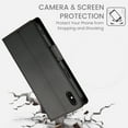 thumbnail image 3 of Allytechgroup for Apple iPhone X/ iPhone XS Case Wallet, Retro PU Leather Slim Fit Business Style Magnetic Closure Cards Slots RFID Blocking Phone Case for Women Men, Black, 3 of 6