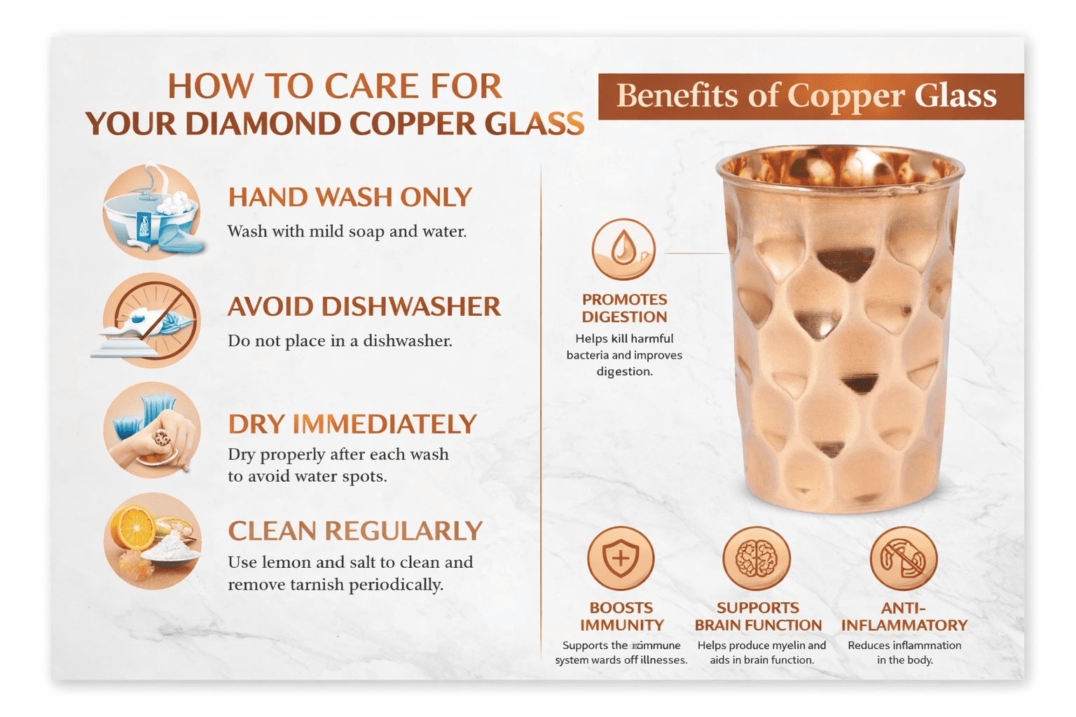 Pure Copper Water Bottle with 2 Matching Copper Glasses | Diamond Cut Design | Leak-Proof Cap | Ayurvedic Healthy Drinking Set | Ideal for Home, Office & Gifting