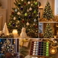 thumbnail image 4 of 49 Pcs Multi Color Velvet Flocked Christmas Ball Ornaments, Plastic Xmas Tree Hanging Decorations, Festive Holiday Party Home Christmas Tree Decor, 1.18 Inch, 4 of 8