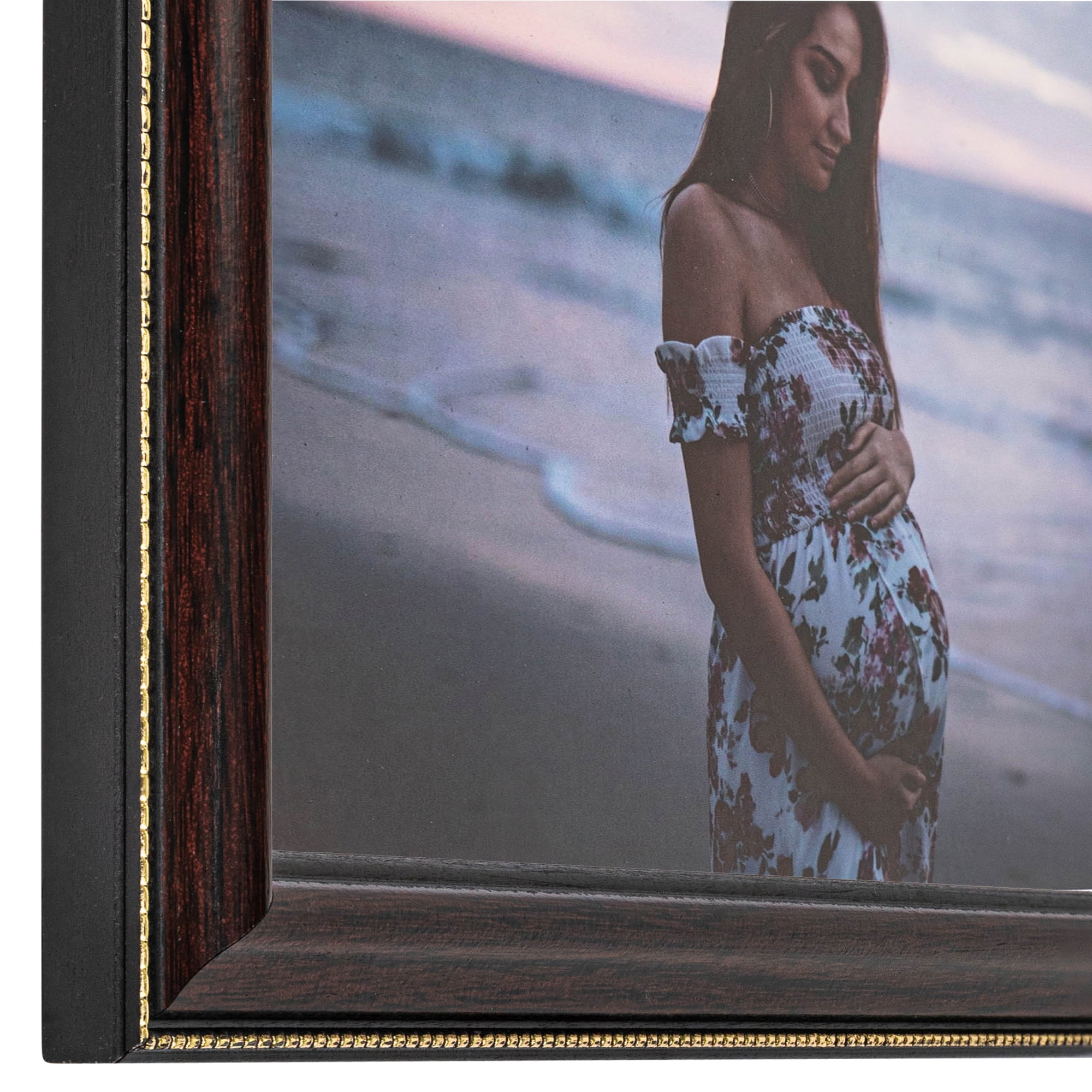 ArtToFrames 18x24 Inch Mahogany Picture Frame, This Brown Wood Poster Frame is Great for Your Art or Photos, Comes with 060 Plexi Glass (4412)