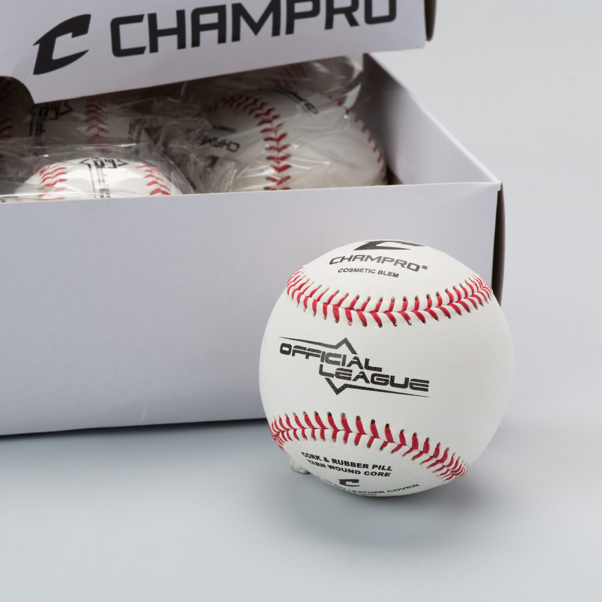 Champro Sports Youth League Baseballs with Leather Cover, Cosmetic Blem, 12 Pack