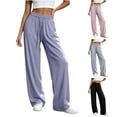 thumbnail image 2 of WJSROAC Womens Sun Protection Pants Wide Leg UPF 50+ Cooling Flowy Palazzo Trousers Loose Casual Lightweight Dressy Pants For Travel Streetwear, 2 of 6