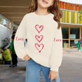 thumbnail image 5 of AUDeals Girls Heart Print Sweatshirt - Round Neck Long Sleeve Loose Fit Pullover Top for Kids Spring Fall Casual Everyday Wear, 5 of 6