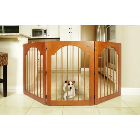 Majestic Pet 788995041146 Universal Free Standing Pet Gate Wood Insert and Cherry Stain