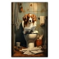 thumbnail image 3 of Nederlandse Kooikerhondje Dog Canvas Wall Art for Bedroom Living Room Home Decor,Funny Dog Canvas Sitting on The Toilet Animal Pattern Office Artworks, modern wall decor, Ready to Hang, 3 of 6