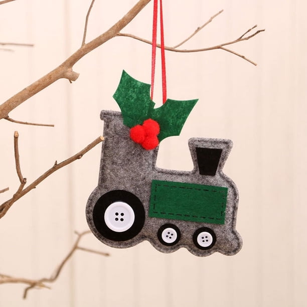 Colgantes de Árbol de Navidad, Pequeños Colgantes de Madera de Colores, Adornos para Árbol de Navidad