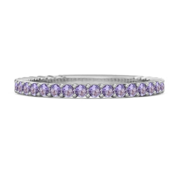 Mooneye 925 Sterling Silver Stacking Valentines Day Gifts Ring 0.60 Ct Amethyst Eternity Raquel