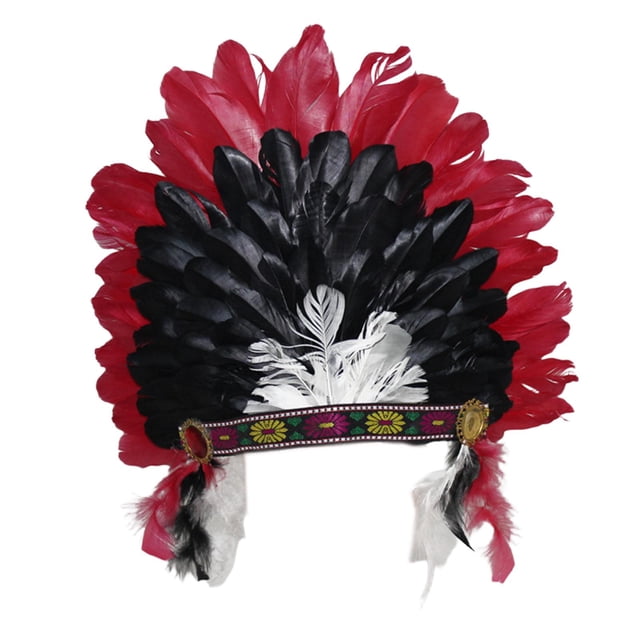Tocado de plumas indio, sombrero de jefe indio para juegos de rol, fiestas, disfraces de adultos