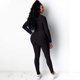 thumbnail image 2 of Trajes de 2 piezas para mujer Sudadera con capucha de manga larga a rayas de talla grande y pantalones ajustados Chándal Bodycon Zhivalor Trajes de Baño, 2 of 3