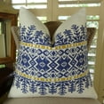 thumbnail image 4 of Plutus Aztec City Handmade Double Sided Throw Pillow - Blue & White - 26 x 26 in., 4 of 4