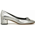 thumbnail image 2 of Franco Sarto Womens Natalia Square Toe Heel Pumps Silver Metallic 6M, 2 of 5