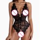 thumbnail image 4 of Gibobby Lenceria mujer sexy Conjunto de Lencería Sexy para Mujer Ropa Interior de Encaje Interior con Cuello V Ropa de Dormir(Negro, XXG), 4 of 5