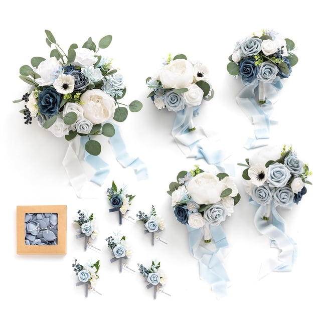 Paquete de flores artificiales para boda Ling's Moment Blue