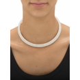 thumbnail image 3 of PalmBeach Jewelry Princess-Cut Crystal 2-Piece Drop Earrings and Open Collar Necklace Set in Silvertone 13", 3 of 5