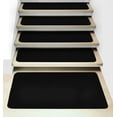 thumbnail image 1 of Set of 15 Attachable Carpet Stair Treads and Matching Landing Rug - Black, 1 of 5