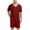 Red, variant on ZZwxWA Men's V-neck Pajamas Sets Casual Lightweight Short Sleeve Crewneck Shirts and Soft Comfy Shorts Summer Housecoat Festival Gift