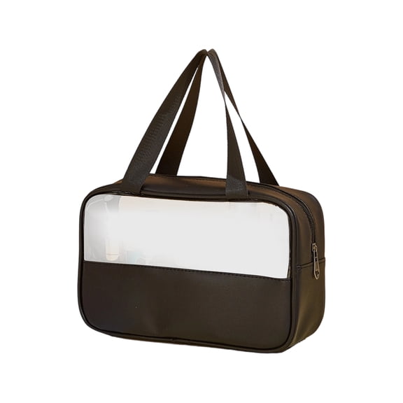 Clear Makeup Bag Transparent Pvc Cosmetic Toiletry Organizer Handbag For Travel Daily Use 1 Pack