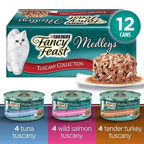 Purina Fancy Feast Medleys Tuscany Wet Cat Food Variety Pack 85 g (12