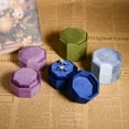 thumbnail image 5 of TAIMY Velvet Jewelry Ring Box, double-slotted octagonal ring gift box, Gift Box with Detachable Lid for，suitable for weddings, proposals, engagements, and other occasions(Dark Blue), 5 of 6