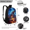 thumbnail image 4 of Bulopur Lightning Volcano Crocodile Kids Backpack Set 5 Pcs Trendy Adventure Book Bag with Lunch Bag, Pencil Case, Water Bottle Cover and Wrist Strap for Wild Animal Boys Ages 6-12, 4 of 8